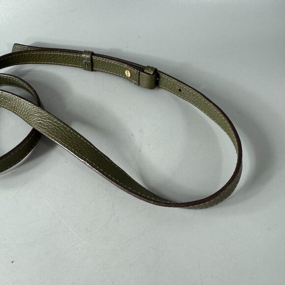 Green Leather Gold-tone Hardware Adjustable Strap - Picture 6 of 9